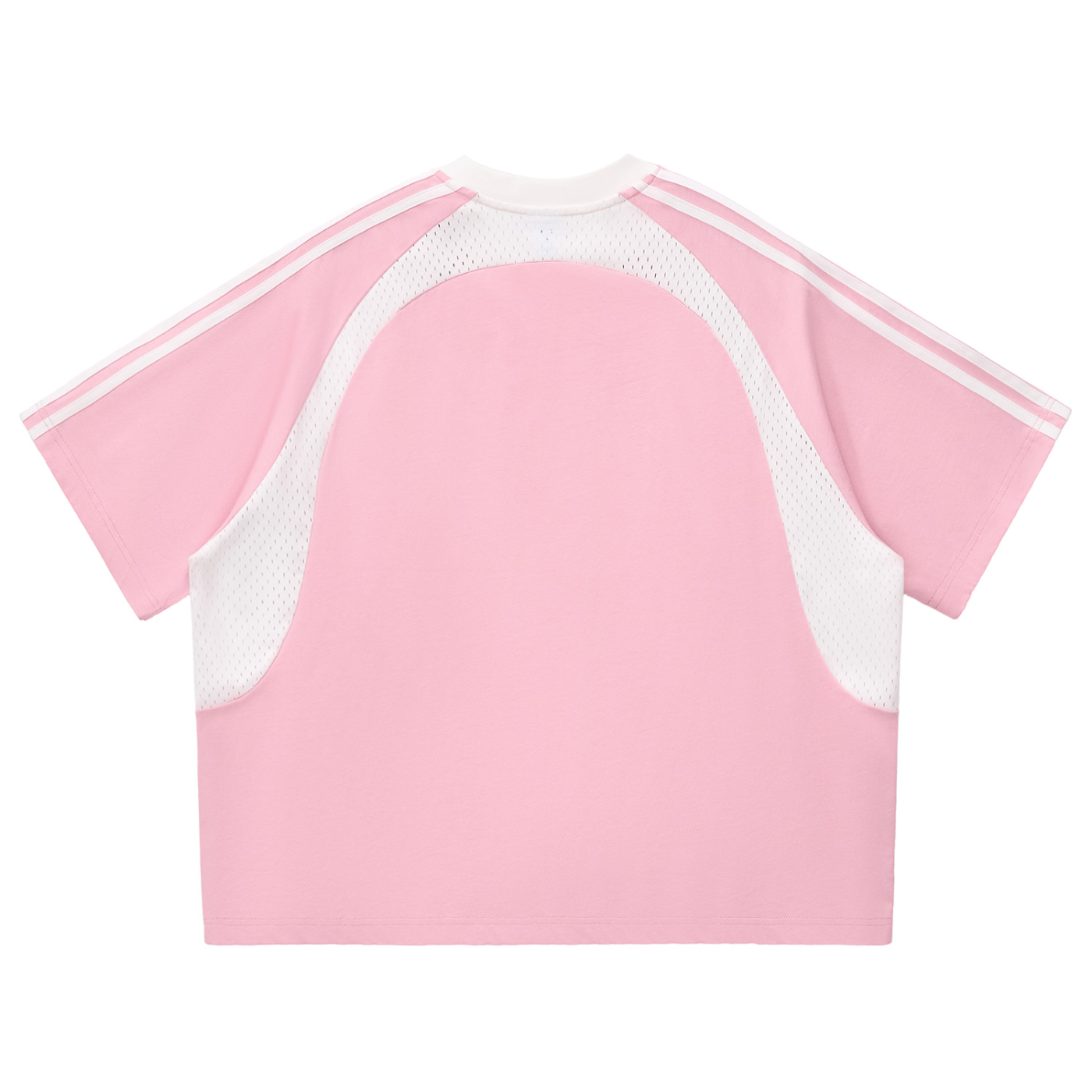 Hide and Seek - Contrast Stripe Mesh Panel Oversized Unisex T-shirt - WACC#9B