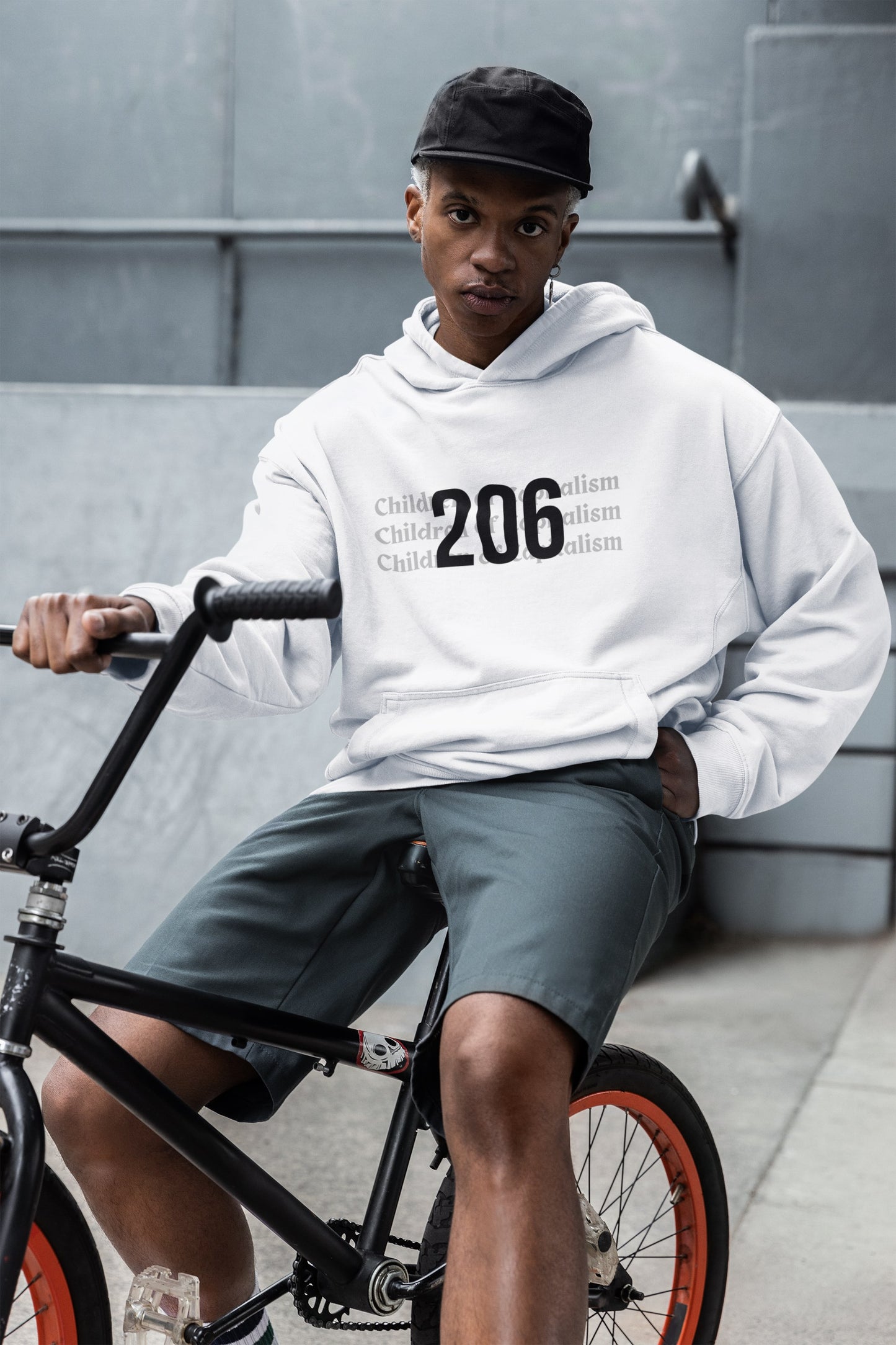 206 hoodie with picket no draw strings - unisex casual oversize trendy fleece hoodie with 206 Seattle prints - seattle streetwear by wacc