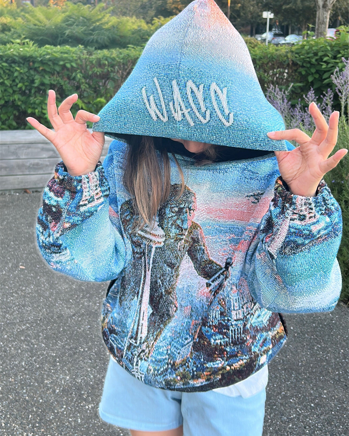 King of the City - Woven Tapestry Unisex Boxy Hoodie w/ Pockets - WACC#43