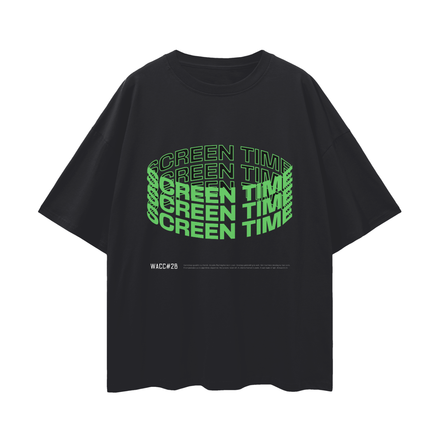 Screen Time Tee - Unisex Drop Shoulder Heavyweight Oversize T-Shirt - WACC#2B