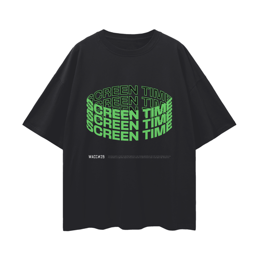 Screen Time Tee - Unisex Drop Shoulder Heavyweight Oversize T-Shirt - WACC#2B