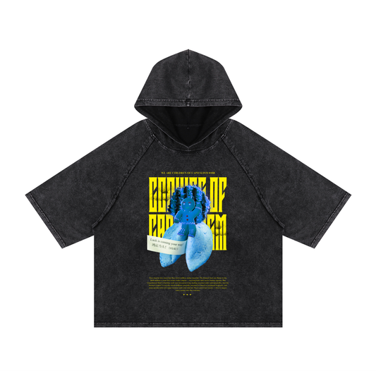Cookies of Capitalism - Hooded Tee - Unisex Washed Hooded Boxy T-Shirt - WACC#18B