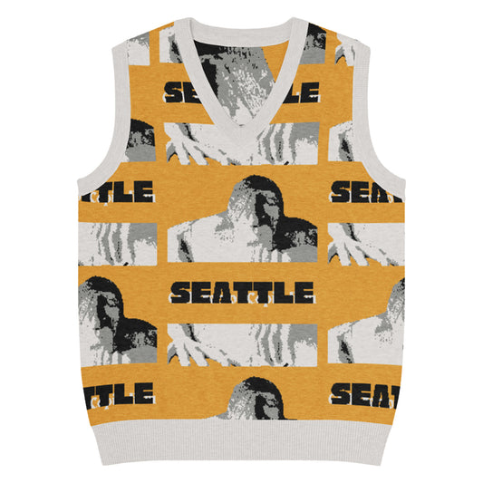 Seattle Troll - Oversized V-Neck Knitted Vest - WACC#16A